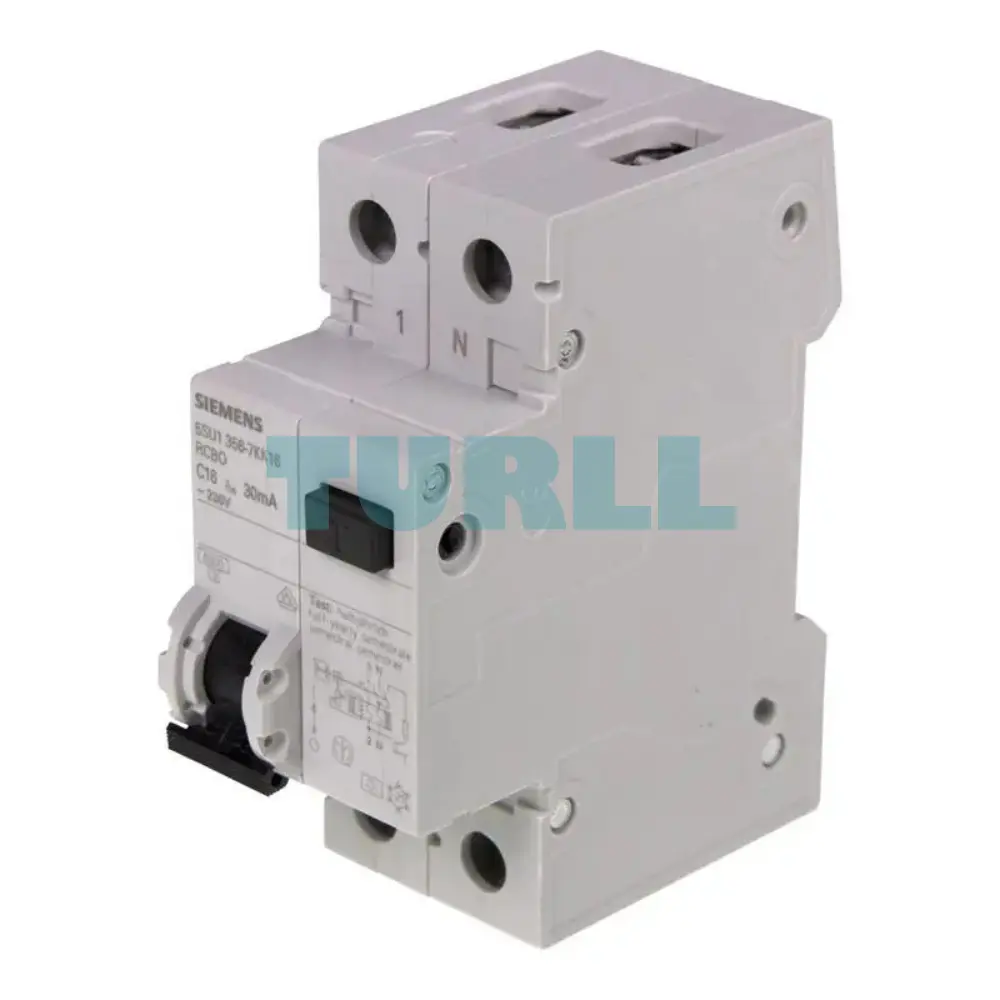 Siemens 5SU1356-7KK16 RCBO 16A 30mA, 1P+N, Type A, 6kA C-Characteristic, 230V AC Original Brand New 4 Siemens 5SU1356-7KK16 RCBO 16A 30mA, 1P+N, Type A, 6kA C-Characteristic, 230V AC