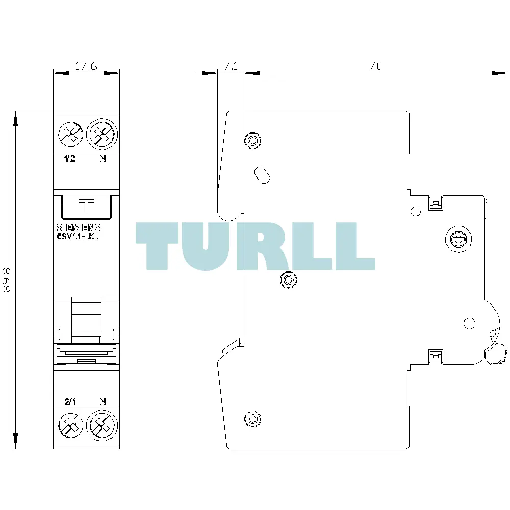 Siemens 5SV1316-6KK10 RCBO Compact, 1 MW, 1-Pole+N, 6 kA, Type A, 30 mA, B10 Original Brand New 4 Siemens 5SV1316-6KK10 RCBO Compact, 1 MW, 1-Pole+N, 6 kA, Type A, 30 mA, B10