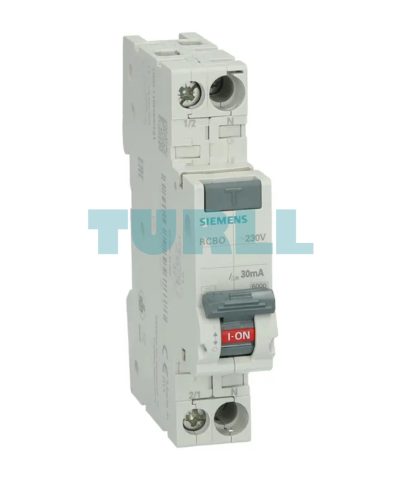 Siemens 5SV1316-7KK06 RCBO Compact 1-Pole+N, 6 kA, Type A, 30 mA, C6