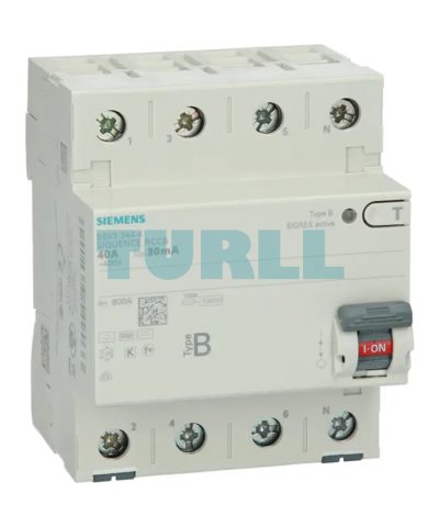 Siemens 5SV3344-4 Residual Current Operated Circuit Breaker, 4-Pole, Type B, 40A, 30mA