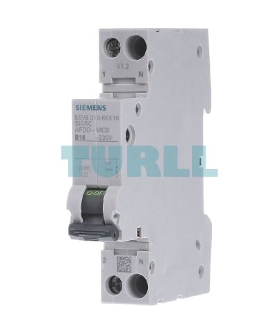 Siemens 5SV6016-6KK16 AFDD-MCB Combination 230V, 6kA, 1+N, B-Curve, 16A, Compact (1MW)