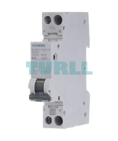 Siemens 5SV6016-6KK16 AFDD-MCB Combination 230V, 6kA, 1+N, B-Curve, 16A, Compact (1MW)
