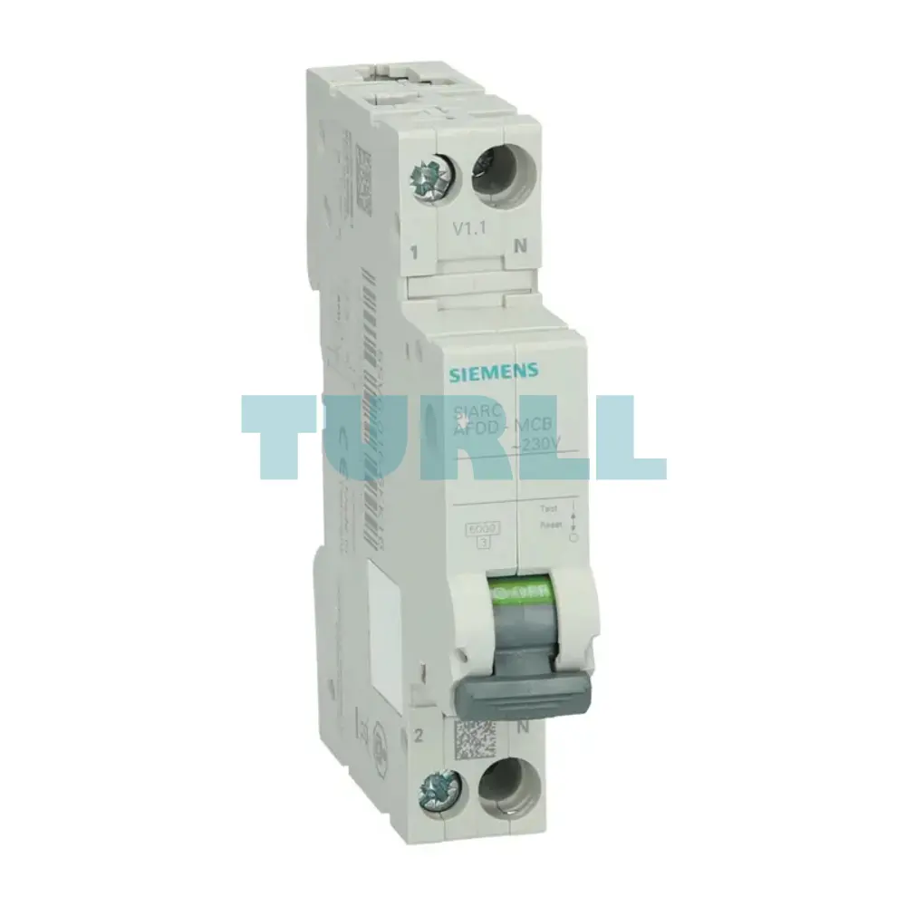 Siemens 5SV6016-7KK10 AFDD-MCB Combination 230V, 6kA, 1+N, C, 10A Compact (1MW) Original Brand New 1 Siemens 5SV6016-7KK10 AFDD-MCB Combination 230V, 6kA, 1+N, C, 10A Compact (1MW)