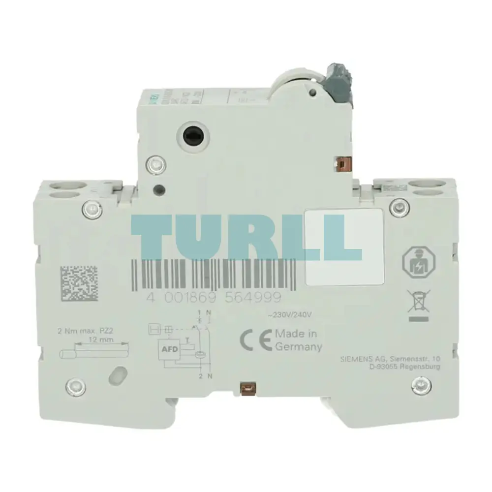 Siemens 5SV6016-7KK10 AFDD-MCB Combination 230V, 6kA, 1+N, C, 10A Compact (1MW) Original Brand New 3 Siemens 5SV6016-7KK10 AFDD-MCB Combination 230V, 6kA, 1+N, C, 10A Compact (1MW)