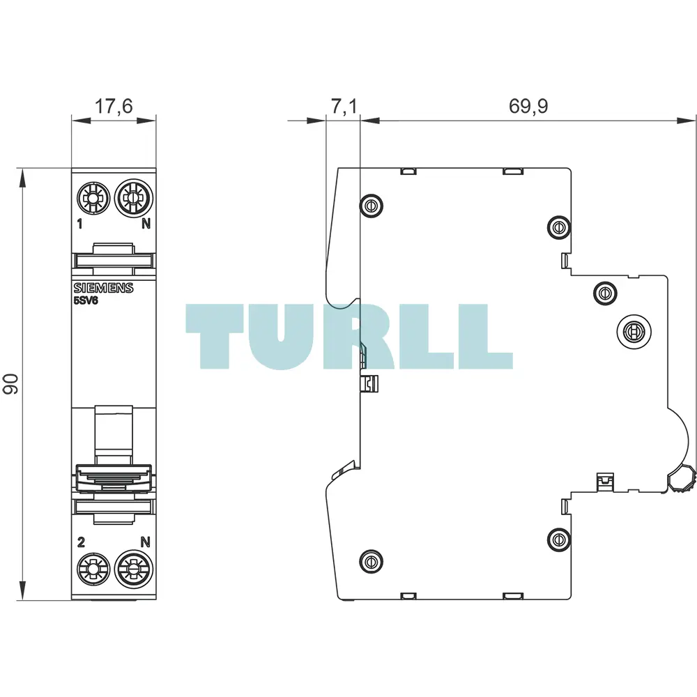 Siemens 5SV6016-7KK10 AFDD-MCB Combination 230V, 6kA, 1+N, C, 10A Compact (1MW) Original Brand New 5 Siemens 5SV6016-7KK10 AFDD-MCB Combination 230V, 6kA, 1+N, C, 10A Compact (1MW)