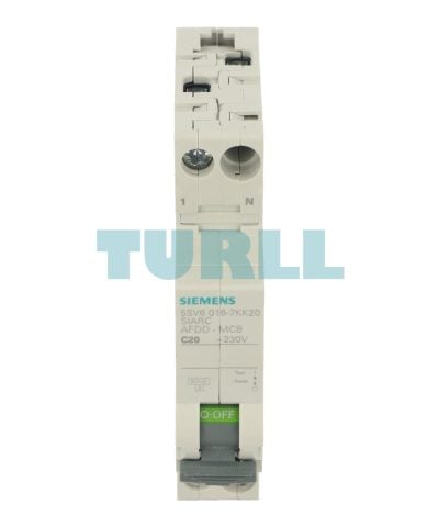 Siemens 5SV6016-7KK20 AFDD-MCB Combination 230V, 6kA, 1+N, C Curve, 20A Compact (1MW)