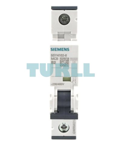 Siemens 5SY4102-6 Miniature Circuit Breaker 2A, 1-Pole, 230/400V, 10kA, Type B