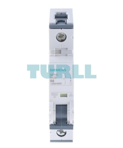 Siemens 5SY4106-6 Miniature Circuit Breaker 6A, 1-Pole, B Curve, 10kA, 230/400V