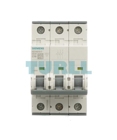 Siemens 5SY4310-7 Miniature Circuit Breaker, 3-Pole, C-Curve, 10A, 10kA, 400V