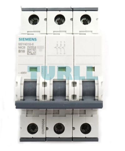Siemens 5SY4316-6 Miniature Circuit Breaker 3-Pole, 16A, B-Type, 400V, 10kA