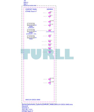 Siemens 6AV2124-2DC01-0AX0 SIMATIC HMI KTP400 Comfort Panel, 4" Widescreen TFT, Key/Touch