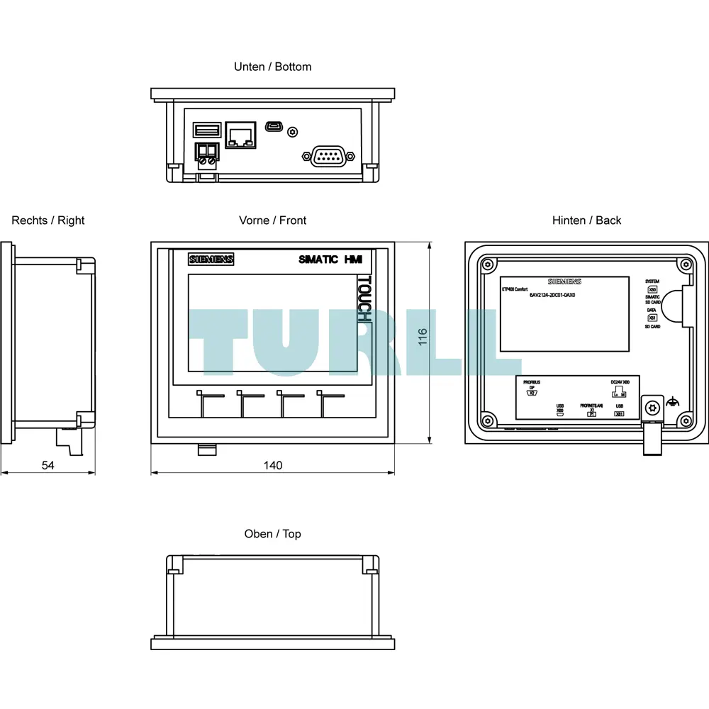 Siemens 6AV2124-2DC01-0AX0 SIMATIC HMI KTP400 Comfort Panel, 4" Widescreen TFT, Key/Touch Original Brand New 3 Siemens 6AV2124-2DC01-0AX0 SIMATIC HMI KTP400 Comfort Panel, 4" Widescreen TFT, Key/Touch