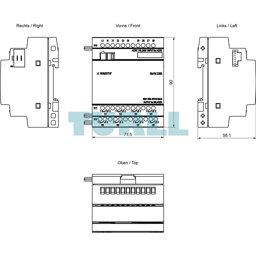 Siemens 6ED1055-1FB10-0BA2 LOGO! DM16 230R Expansion Module, 8 DI/8 DO, 230V Original Brand New 6 Siemens 6ED1055-1FB10-0BA2 LOGO! DM16 230R Expansion Module, 8 DI/8 DO, 230V