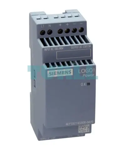 Siemens 6EP3321-6SB00-0AY0 LOGO!POWER 12V, 1.9A Stabilized Power Supply (100–240V AC Input)