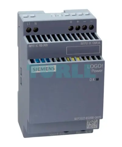 Siemens 6EP3322-6SB00-0AY0 LOGO!POWER 12V, 4.5A, Stabilized Power Supply, 100–240V AC Input