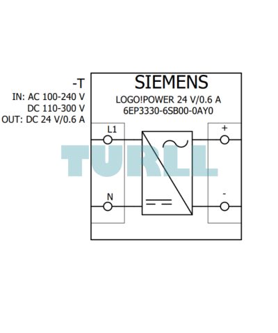 Siemens 6EP3330-6SB00-0AY0 LOGO!POWER, 24V, 0.6A, Stabilized Power Supply