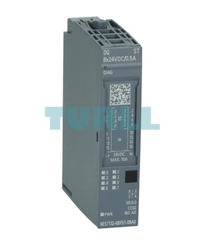 Siemens 6ES7132-6BF01-0BA0 SIMATIC ET 200SP, Digital Output Module, DQ 8x, 24V DC, 0.5A
