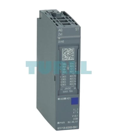 Siemens 6ES7135-6GB00-0BA1 SIMATIC ET 200SP, Analog Output Module, AQ 2xI Standard, 16 Bit
