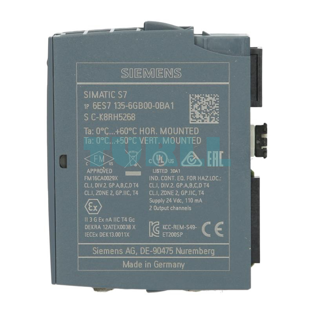 Siemens 6ES7135-6GB00-0BA1 SIMATIC ET 200SP, Analog Output Module, AQ 2xI Standard, 16 Bit Original Brand New 2 Siemens 6ES7135-6GB00-0BA1 SIMATIC ET 200SP, Analog Output Module, AQ 2xI Standard, 16 Bit