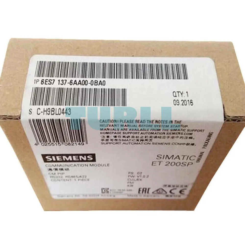 Siemens 6ES7137-6AA00-0BA0 SIMATIC ET 200SP, CM PTP Communication Module, RS422/RS485/RS232, Freeport, 3964R Original Brand New 3 Siemens 6ES7137-6AA00-0BA0 SIMATIC ET 200SP, CM PTP Communication Module, RS422/RS485/RS232, Freeport, 3964R