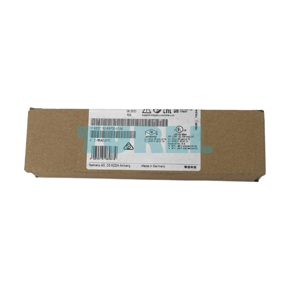 Siemens 6ES7193-6BP20-0DA0 SIMATIC ET 200SP BaseUnit BU15-P16+A10+2D, Type A0, Push-In Terminal Original Brand New 4 Siemens 6ES7193-6BP20-0DA0 SIMATIC ET 200SP BaseUnit BU15-P16+A10+2D, Type A0, Push-In Terminal