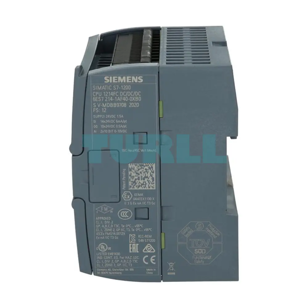 Siemens 6ES7214-1AF40-0XB0 SIMATIC S7-1200F, CPU 1214 FC, Compact Safety PLC, 200 KB Original Brand New 3 Siemens 6ES7214-1AF40-0XB0 SIMATIC S7-1200F, CPU 1214 FC, Compact Safety PLC, 200 KB