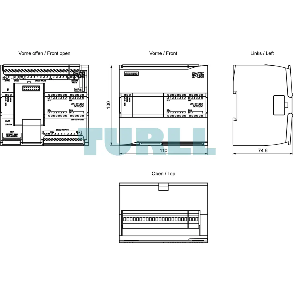 Siemens 6ES7214-1AF40-0XB0 SIMATIC S7-1200F, CPU 1214 FC, Compact Safety PLC, 200 KB Original Brand New 4 Siemens 6ES7214-1AF40-0XB0 SIMATIC S7-1200F, CPU 1214 FC, Compact Safety PLC, 200 KB