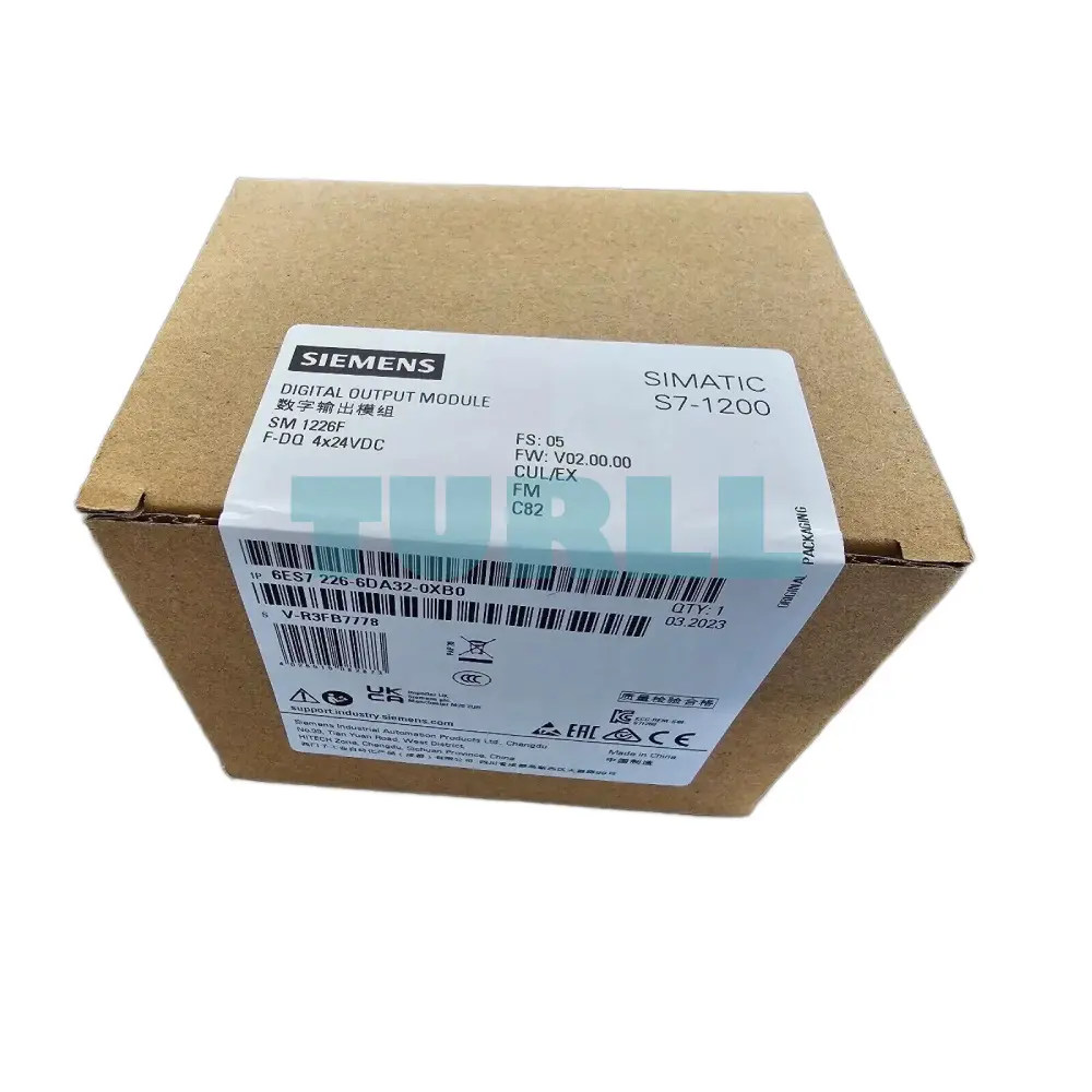 Siemens 6ES7226-6DA32-0XB0 SIMATIC S7-1200, Digital Output, SM 1226, F-DQ 4x24V DC 2A Original Brand New 4 Siemens 6ES7226-6DA32-0XB0 SIMATIC S7-1200, Digital Output, SM 1226, F-DQ 4x24V DC 2A