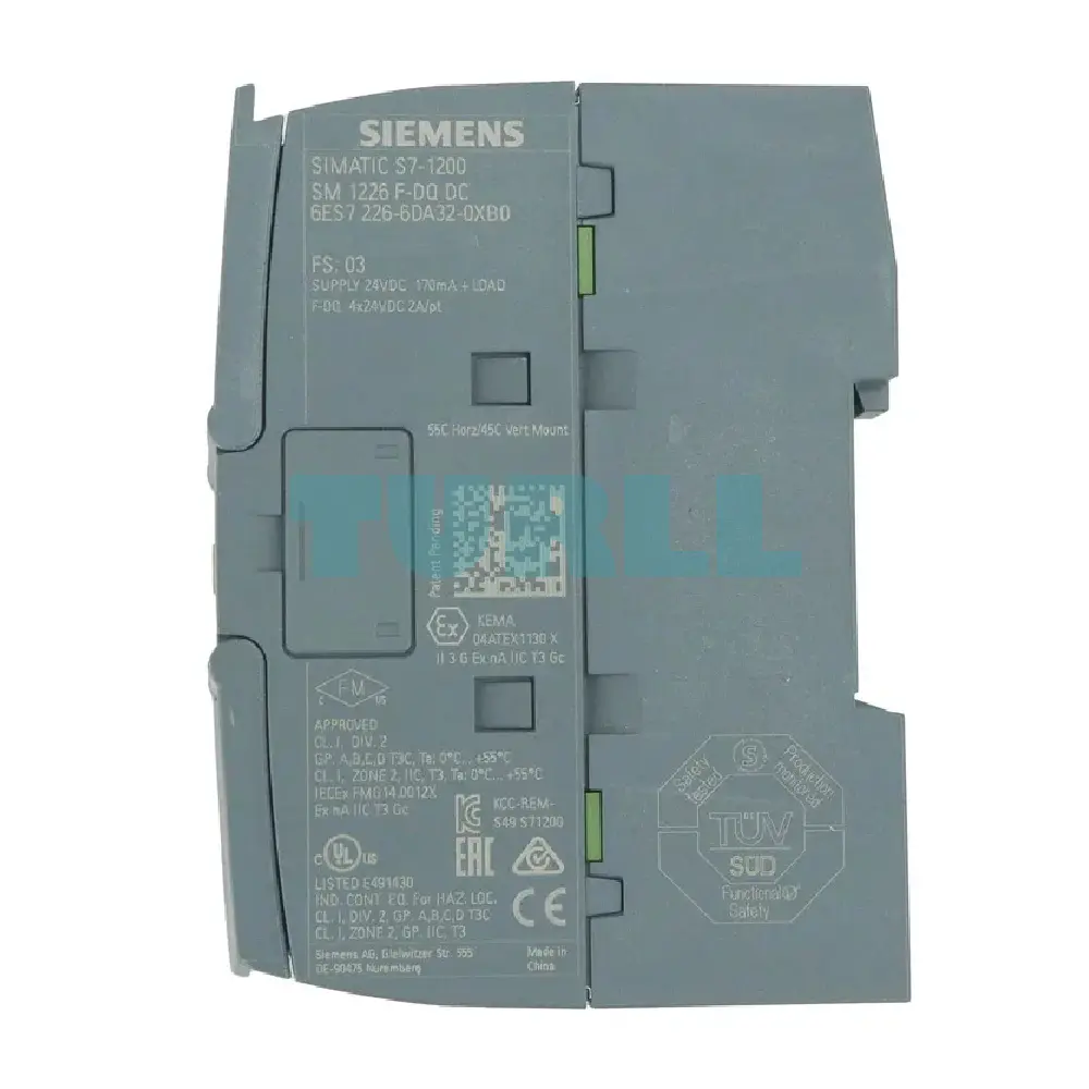 Siemens 6ES7226-6DA32-0XB0 SIMATIC S7-1200, Digital Output, SM 1226, F-DQ 4x24V DC 2A Original Brand New 3 Siemens 6ES7226-6DA32-0XB0 SIMATIC S7-1200, Digital Output, SM 1226, F-DQ 4x24V DC 2A