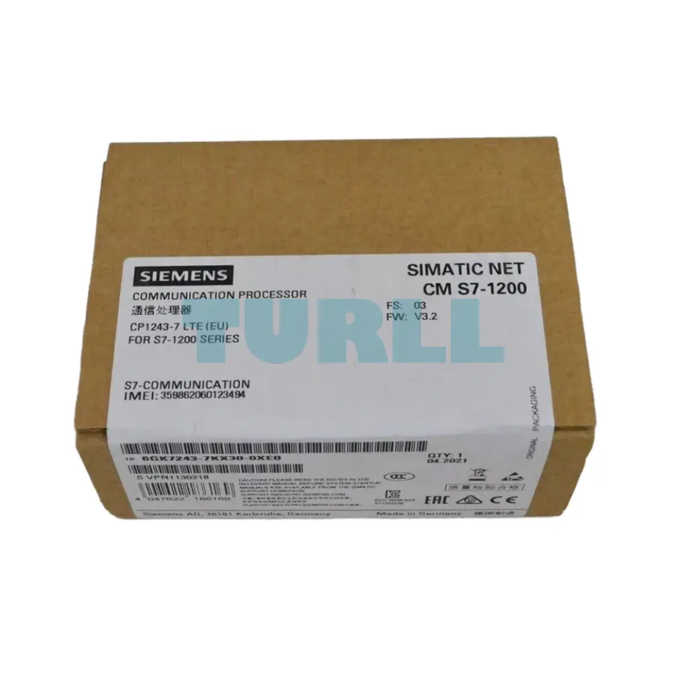 Siemens 6GK7243-7KX30-0XE0 CP 1243-7 LTE EU Communications Processor for SIMATIC S7-1200 Original Brand new 4 Siemens 6GK7243-7KX30-0XE0 CP 1243-7 LTE EU Communications Processor for SIMATIC S7-1200