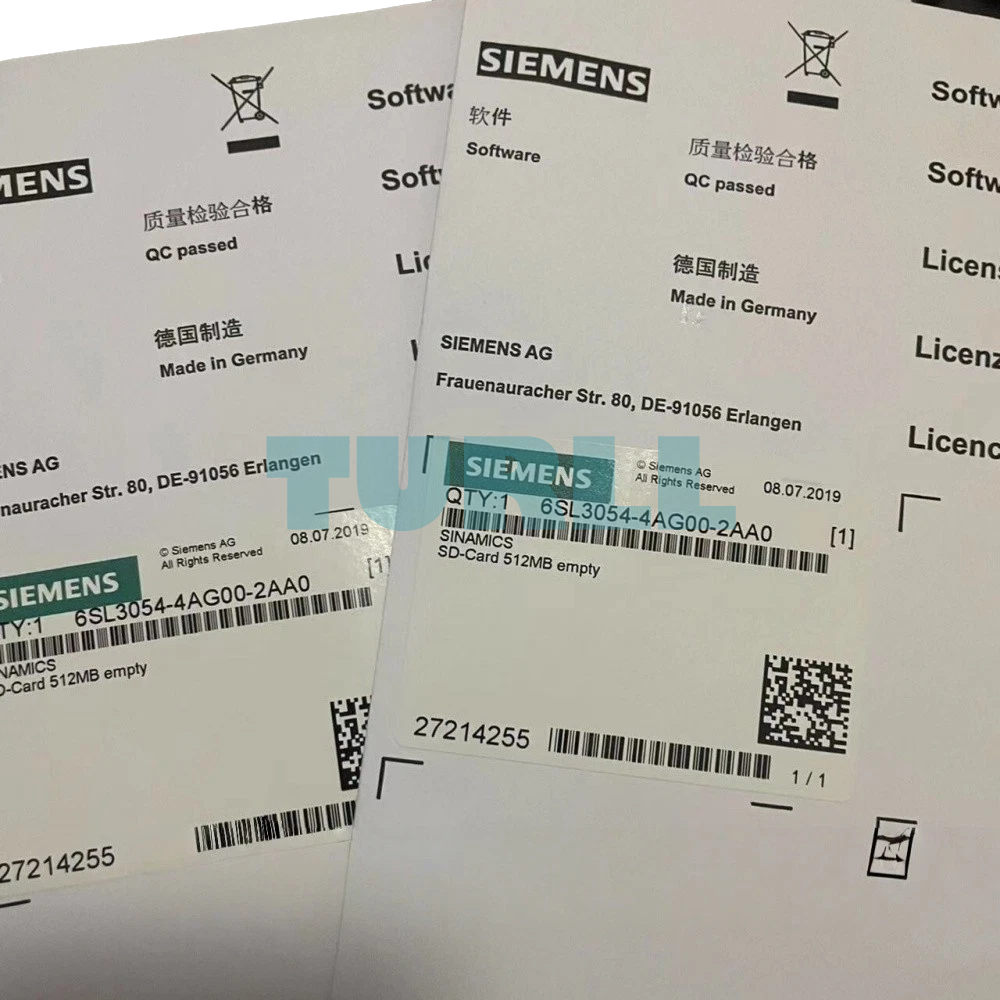 Siemens 6SL3054-4AG00-2AA0 SINAMICS SD Card 512 MB Empty Original Brand New 3 Siemens 6SL3054-4AG00-2AA0 SINAMICS SD Card 512 MB Empty
