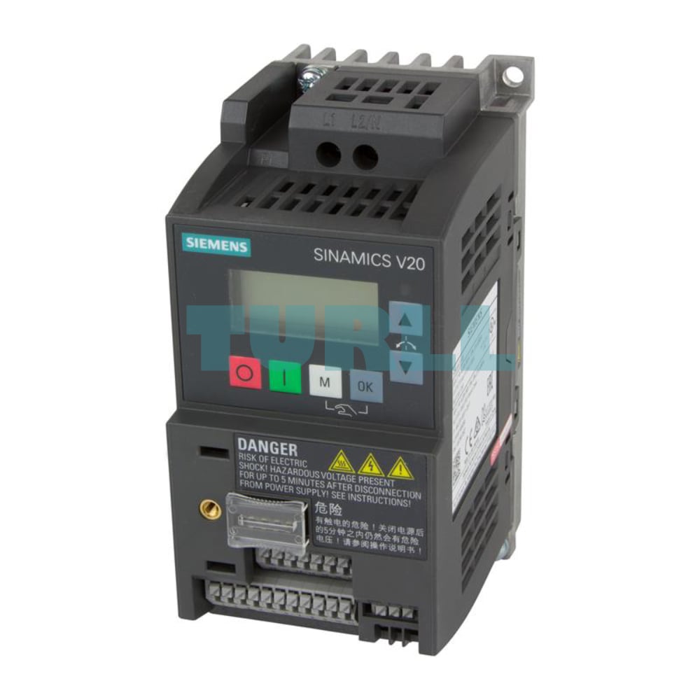 Siemens 6SL3210-5BB11-2BV1 SINAMICS V20 Frequency Inverter 0.12 kW, 200–240V AC Original Brand New 1 Siemens 6SL3210-5BB11-2BV1 SINAMICS V20 Frequency Inverter 0.12 kW, 200–240V AC