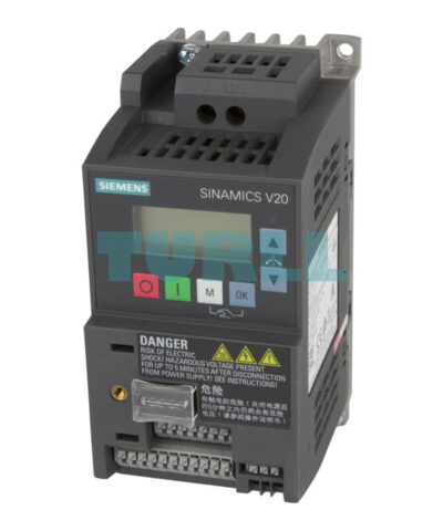 Siemens 6SL3210-5BB12-5BV1 SINAMICS V20, 0.25 kW 1AC Drive, Integrated Filter