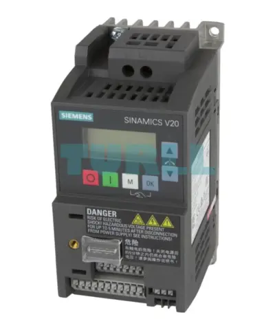Siemens 6SL3210-5BB12-5BV1 SINAMICS V20, 0.25 kW 1AC Drive, Integrated Filter