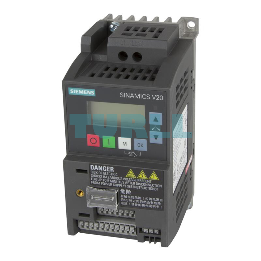 Siemens 6SL3210-5BB12-5BV1 SINAMICS V20, 0.25 kW 1AC Drive, Integrated Filter Original Brand New 1 Siemens 6SL3210-5BB12-5BV1 SINAMICS V20, 0.25 kW 1AC Drive, Integrated Filter
