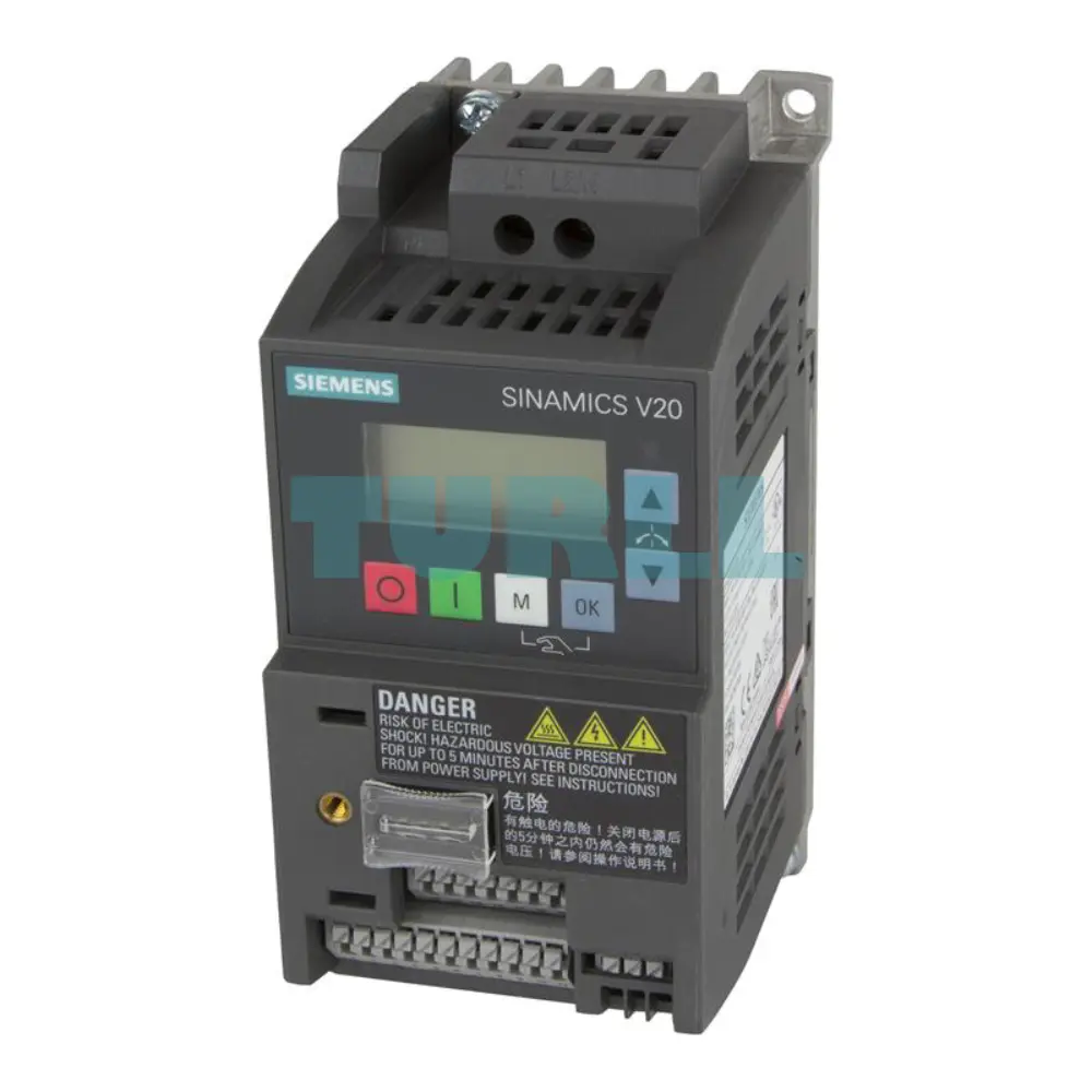 Siemens 6SL3210-5BB12-5BV1 SINAMICS V20, 0.25 kW 1AC Drive, Integrated Filter Original Brand New 1 Siemens 6SL3210-5BB12-5BV1 SINAMICS V20, 0.25 kW 1AC Drive, Integrated Filter