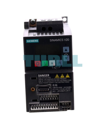 Siemens 6SL3210-5BB13-7BV1 SINAMICS V20, 0.37 kW, 1AC Drive with Integrated Filter