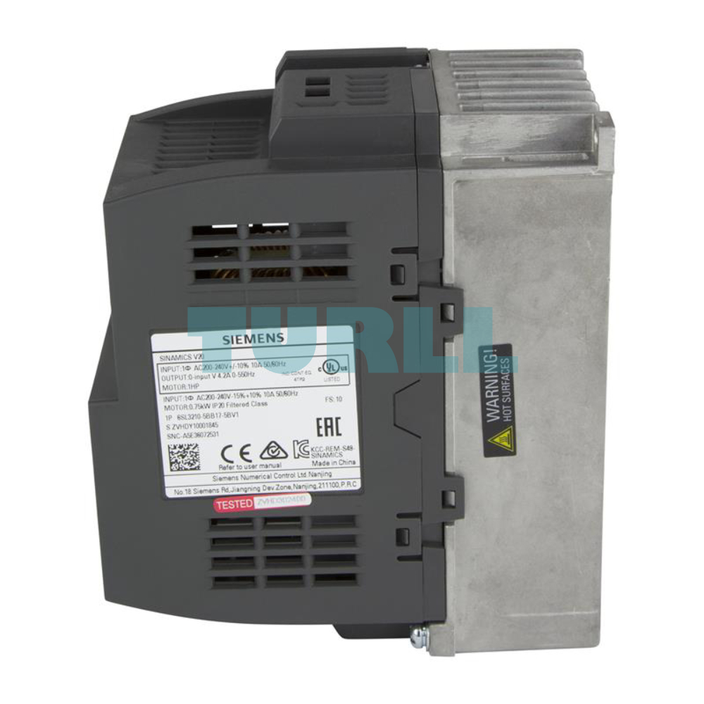 Siemens 6SL3210-5BB17-5BV1 SINAMICS V20 Inverter 0.75 kW, 230V 1AC Original Brand New 3 Siemens 6SL3210-5BB17-5BV1 SINAMICS V20 Inverter 0.75 kW, 230V 1AC