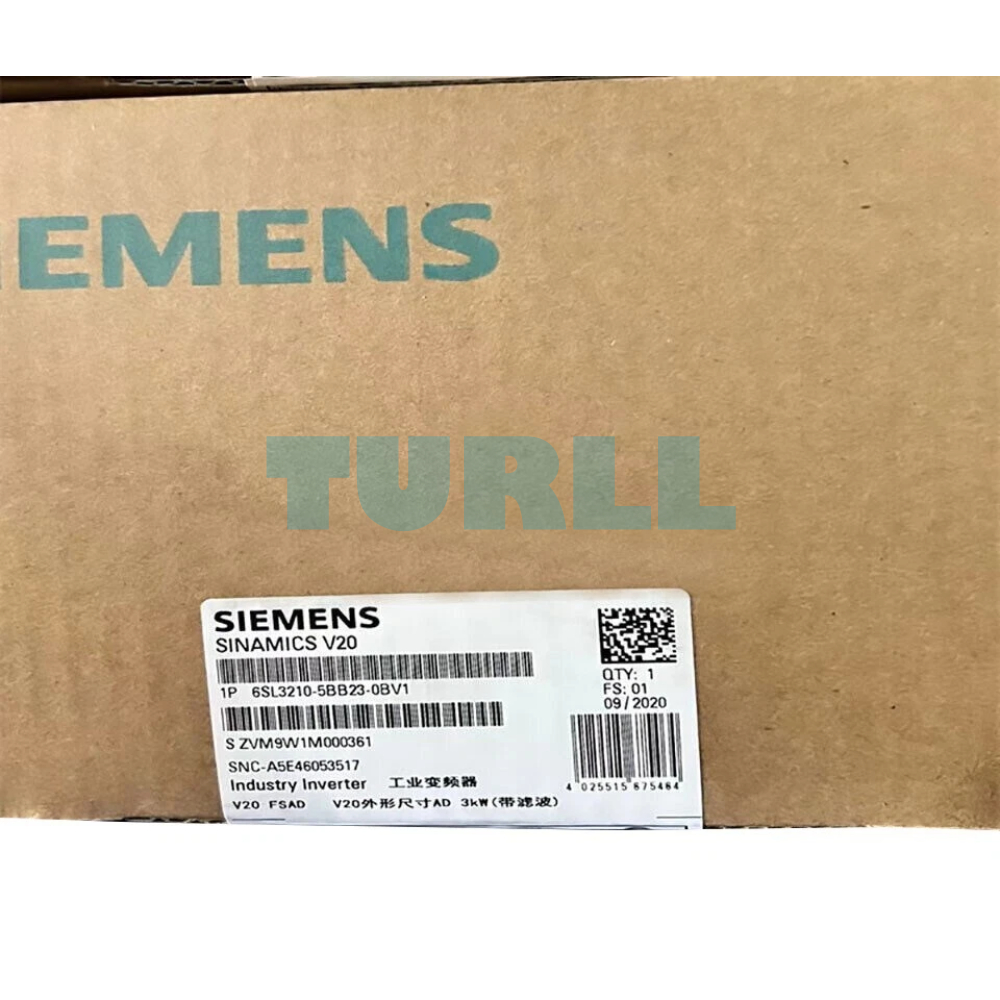 Siemens 6SL3210-5BB23-0BV1 SINAMICS V20, 3kW, 1AC Drive with 150% Overload Original Brand New 5 Siemens 6SL3210-5BB23-0BV1 SINAMICS V20, 3kW, 1AC Drive with 150% Overload