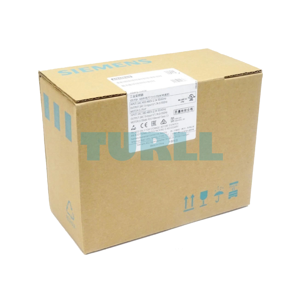 Siemens 6SL3210-5BE15-5CV0 SINAMICS V20, Variable Frequency Drive, 0.55 kW, 380–480V, 3AC Original Brand New 4 Siemens 6SL3210-5BE15-5CV0 SINAMICS V20, Variable Frequency Drive, 0.55 kW, 380–480V, 3AC