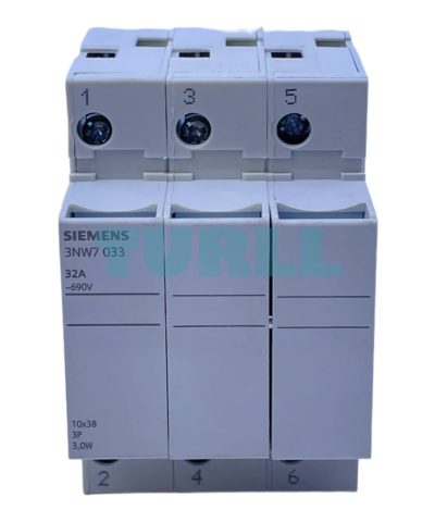 Siemens 3NW7033 SENTRON Cylindrical Fuse Holder, 10x38 mm, 3-Pole, 32 A, 690 V AC