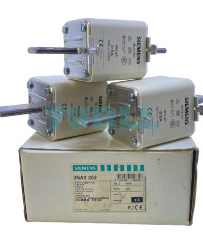 Siemens 3NA3252 LV HRC Fuse Link, Size NH2, 315A, gG, 500V AC / 440V DC