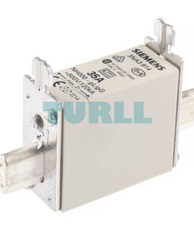 Siemens 3NA3814 LV HRC Fuse Link, Size NH000, 35A, 500V AC / 250V DC, gG Class