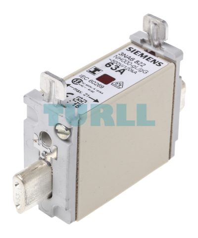 Siemens 3NA6822 LV HRC Fuse Element, NH000, 63A, gG, 500V AC / 250V DC