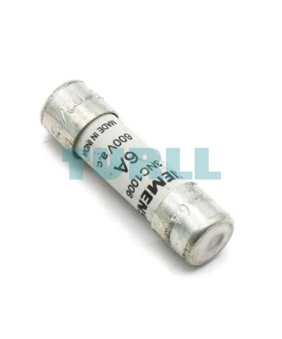 Siemens 3NC1006 SITOR Cylindrical Fuse Link, 6A, 600V AC / 700V DC, 10x38mm