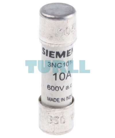 Siemens 3NC1010 SITOR Cylindrical Fuse Link 10x38mm, 10A, 600V AC / 700V DC
