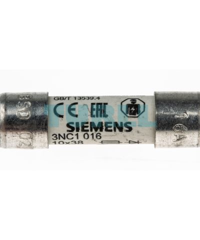 Siemens 3NC1016 SITOR Cylindrical Fuse Link 10×38 mm, 16A aR, 600V AC / 700V DC