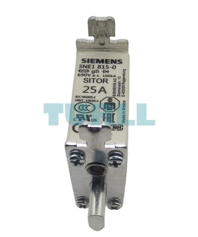 Siemens 3NE1815-0 SITOR Fuse Link, NH000, 25A, gS, 690V AC / 250V DC