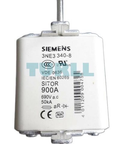 Siemens 3NE3340-8 SITOR NH2 Fuse Link 900A aR 690V with Front Indicator