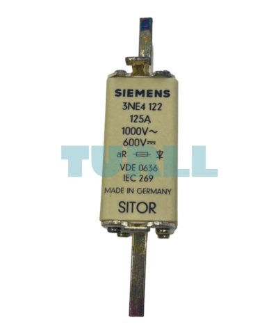Siemens 3NE4122 SITOR Fuse Link NH0, 125A, aR, AC 1000V / DC 440V with Front Indicator